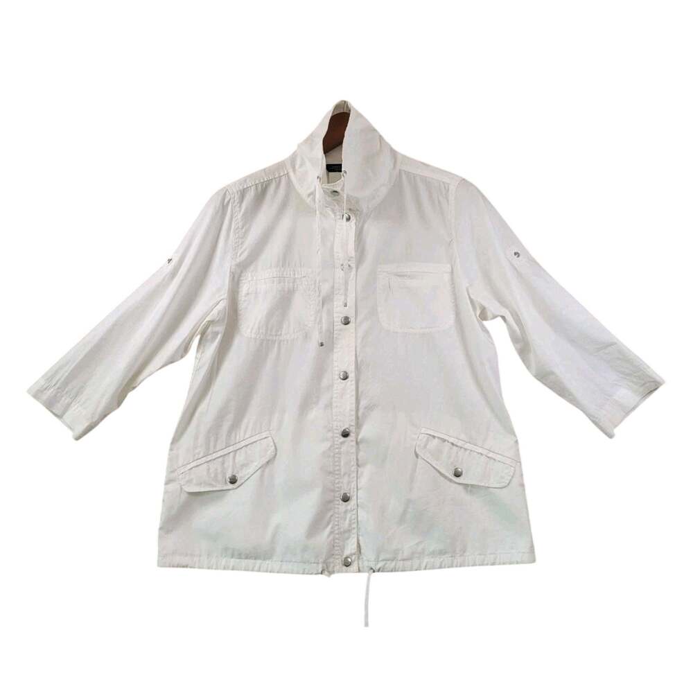 Weekend Max Mara Cotton Silk Safari Jacket White 8 Quiet Luxury Old Money